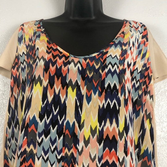 MAEVE Anthro Shirt Grafica Chevron 100% Silk Sz XS - Picture 6 of 11